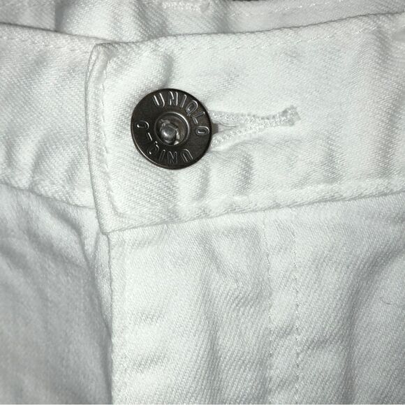 Uniqlo White Denim Cut Off Jean Shorts Womens Size 25 Small 28” - Picture 3 of 6